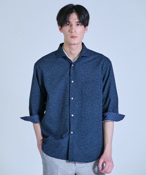 MEN'S BIGI / メンズビギ シャツ・ブラウス | プリントシアサッカークロップドスリーブシャツ＜ハンドウォッシャブル・軽量・通気性＞ | 詳細13