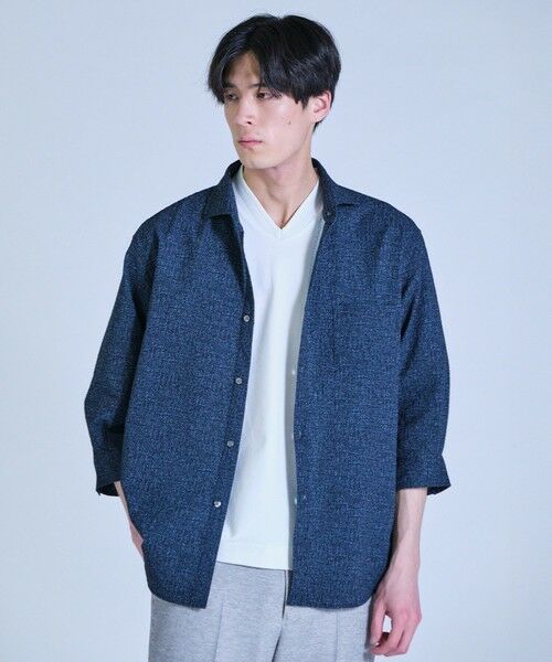 MEN'S BIGI / メンズビギ シャツ・ブラウス | プリントシアサッカークロップドスリーブシャツ＜ハンドウォッシャブル・軽量・通気性＞ | 詳細14