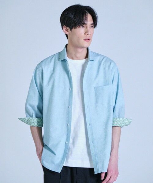 MEN'S BIGI / メンズビギ シャツ・ブラウス | プリントシアサッカークロップドスリーブシャツ＜ハンドウォッシャブル・軽量・通気性＞ | 詳細27