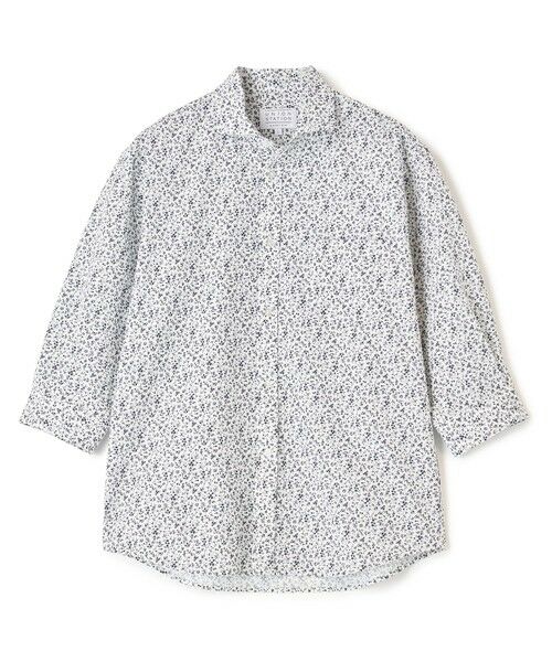 MEN'S BIGI / メンズビギ シャツ・ブラウス | プリントシアサッカークロップドスリーブシャツ＜ハンドウォッシャブル・軽量・通気性＞（花柄ブルー）