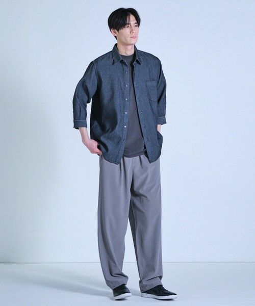MEN'S BIGI / メンズビギ シャツ・ブラウス | メッシュデニムクロップドスリーブシャツ＜ストレッチ・ハンドウォッシャブル・通気性＞ | 詳細3
