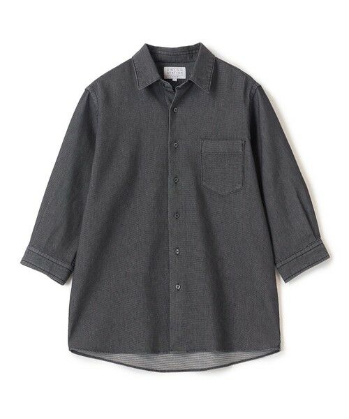 MEN'S BIGI / メンズビギ シャツ・ブラウス | メッシュデニムクロップドスリーブシャツ＜ストレッチ・ハンドウォッシャブル・通気性＞（ブラック）