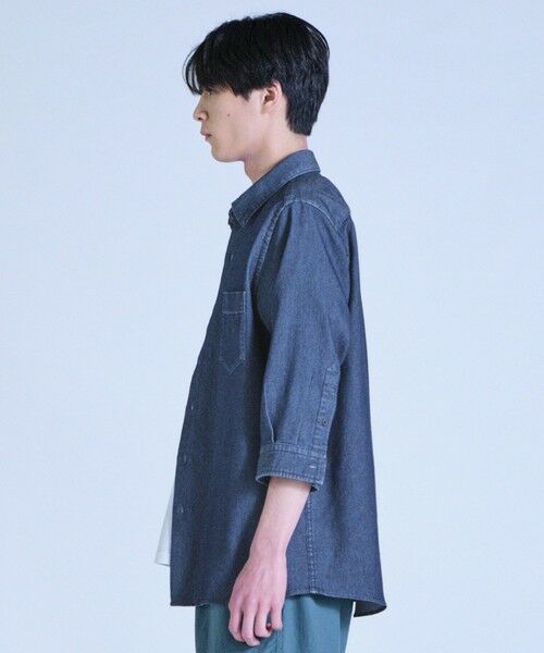 MEN'S BIGI / メンズビギ シャツ・ブラウス | メッシュデニムクロップドスリーブシャツ＜ストレッチ・ハンドウォッシャブル・通気性＞ | 詳細7