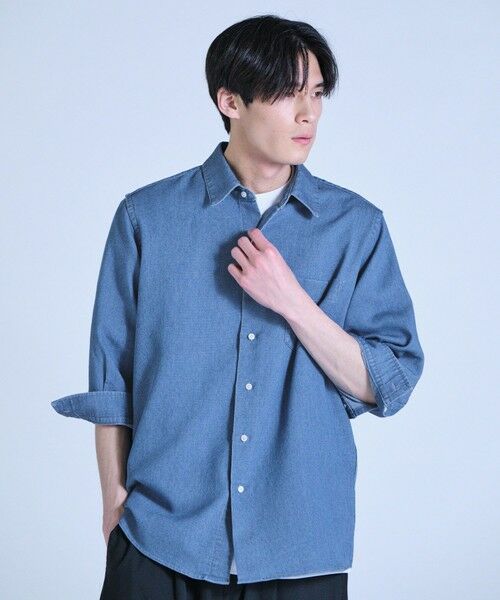 MEN'S BIGI / メンズビギ シャツ・ブラウス | メッシュデニムクロップドスリーブシャツ＜ストレッチ・ハンドウォッシャブル・通気性＞ | 詳細11