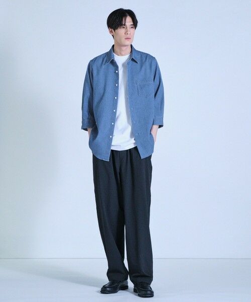 MEN'S BIGI / メンズビギ シャツ・ブラウス | メッシュデニムクロップドスリーブシャツ＜ストレッチ・ハンドウォッシャブル・通気性＞ | 詳細12