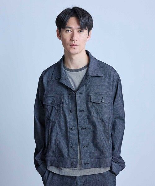 MEN'S BIGI / メンズビギ Gジャン・デニムジャケット | メッシュデニムトラッカージャケット〈ストレッチ・軽量・ハンドウォッシャブル・通気性〉 | 詳細1