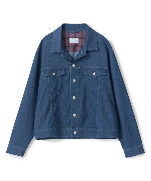 MEN'S BIGI / メンズビギ Gジャン・デニムジャケット | メッシュデニムトラッカージャケット〈ストレッチ・軽量・ハンドウォッシャブル・通気性〉（ネイビー）