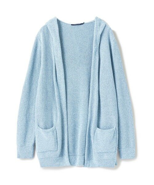 MEN'S BIGI / メンズビギ カーディガン・ボレロ | ドライタッチニットパーカ〈ストレッチ・ハンドウォッシャブル・通気性〉（サックス系）