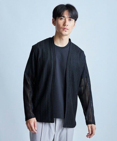 MEN'S BIGI / メンズビギ カーディガン・ボレロ | シアストライプカーディガン<ストレッチ・マシンウォッシャブル・接触冷感・通気性> | 詳細9