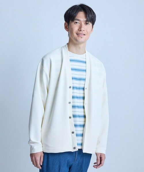 MEN'S BIGI / メンズビギ カーディガン・ボレロ | 【WEB限定】ストレッチリップルカーディガン＜ストレッチ・マシンウォッシャブル＞ | 詳細1