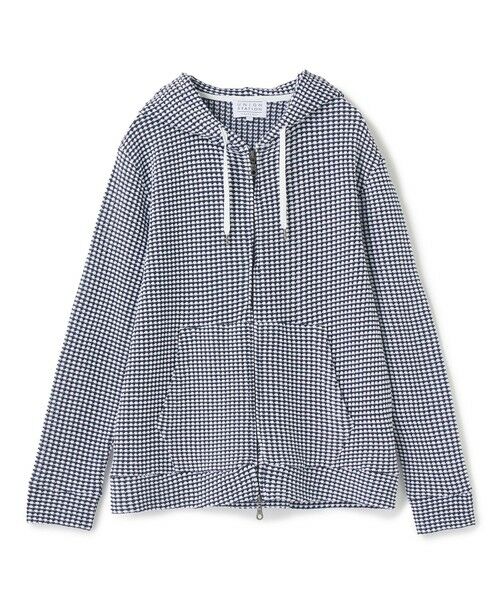 MEN'S BIGI / メンズビギ スウェット | ワッフルジップアップパーカ＜ストレッチ・ハンドウォッシャブル＞（ホワイト）