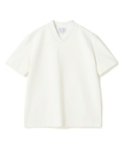 MEN'S BIGI / メンズビギ Tシャツ | VネックテイラーTシャツ〈ストレッチ・マシンウォッシャブル・防臭・接触冷感〉(ホワイト)
