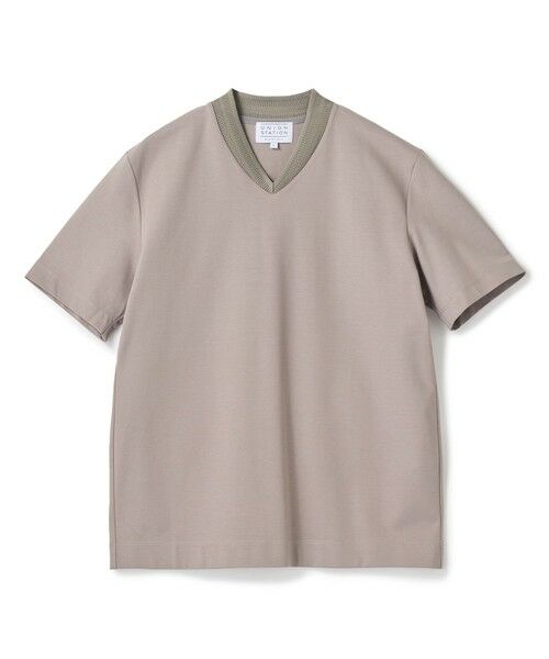 MEN'S BIGI / メンズビギ Tシャツ | VネックテイラーTシャツ〈ストレッチ・マシンウォッシャブル・防臭・接触冷感〉(グレー)