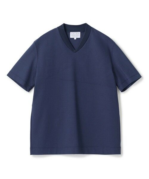 MEN'S BIGI / メンズビギ Tシャツ | VネックテイラーTシャツ〈ストレッチ・マシンウォッシャブル・防臭・接触冷感〉(ネイビー)