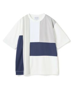 MEN'S BIGI / メンズビギ Tシャツ | ポンチxダンボール素材 コンビデザインT〈ストレッチ・マシンウォッシャブル・接触冷感〉