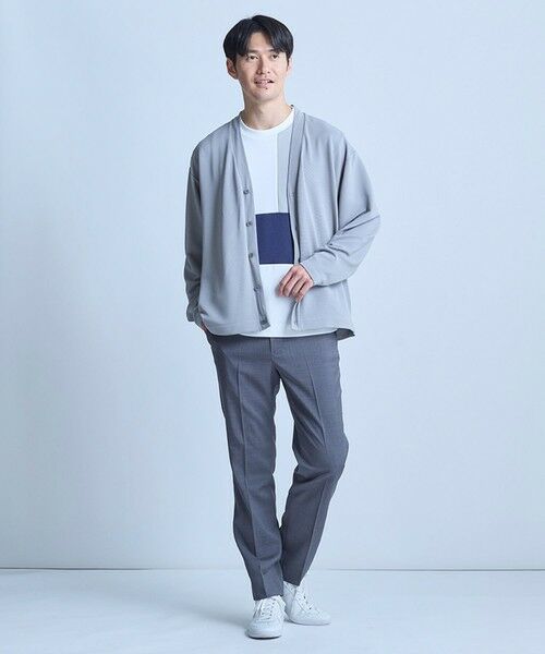 MEN'S BIGI / メンズビギ Tシャツ | ポンチxダンボール素材 コンビデザインT〈ストレッチ・マシンウォッシャブル・接触冷感〉 | 詳細4