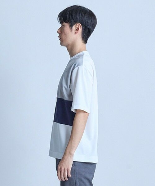 MEN'S BIGI / メンズビギ Tシャツ | ポンチxダンボール素材 コンビデザインT〈ストレッチ・マシンウォッシャブル・接触冷感〉 | 詳細6
