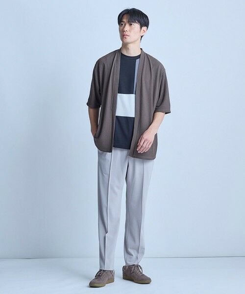 MEN'S BIGI / メンズビギ Tシャツ | ポンチxダンボール素材 コンビデザインT〈ストレッチ・マシンウォッシャブル・接触冷感〉 | 詳細10