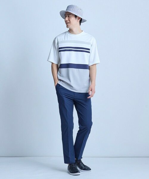 MEN'S BIGI / メンズビギ Tシャツ | ポンチxダンボール素材 コンビデザインT〈ストレッチ・マシンウォッシャブル・接触冷感〉 | 詳細22