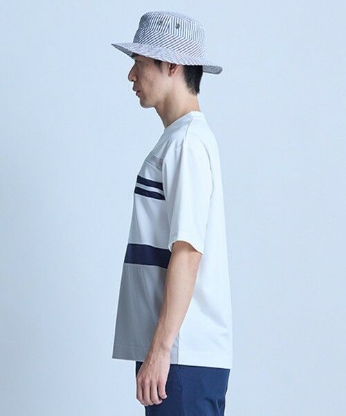 MEN'S BIGI / メンズビギ Tシャツ | ポンチxダンボール素材 コンビデザインT〈ストレッチ・マシンウォッシャブル・接触冷感〉 | 詳細25