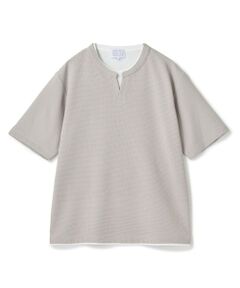 MEN'S BIGI / メンズビギ Tシャツ | ミニワッフルキーネックレイヤードTシャツ