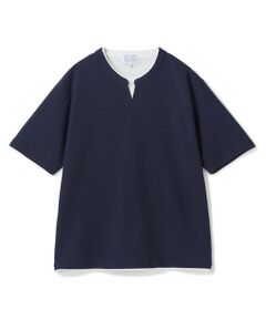 MEN'S BIGI / メンズビギ Tシャツ | ミニワッフルキーネックレイヤードTシャツ