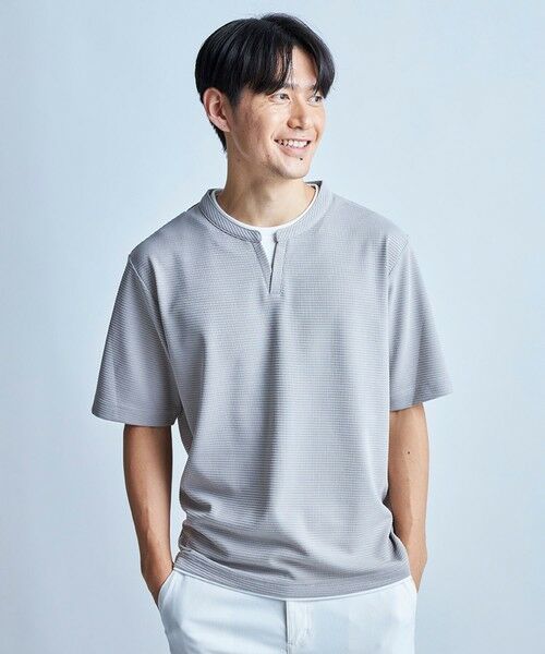 MEN'S BIGI / メンズビギ Tシャツ | ミニワッフルキーネックレイヤードTシャツ | 詳細1