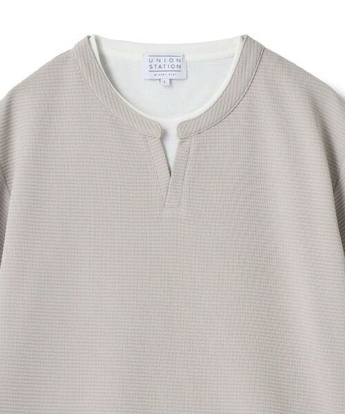 MEN'S BIGI / メンズビギ Tシャツ | ミニワッフルキーネックレイヤードTシャツ | 詳細6