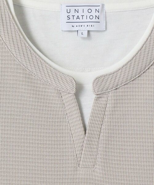 MEN'S BIGI / メンズビギ Tシャツ | ミニワッフルキーネックレイヤードTシャツ | 詳細9