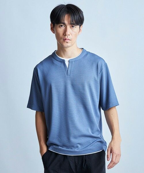 MEN'S BIGI / メンズビギ Tシャツ | ミニワッフルキーネックレイヤードTシャツ | 詳細19