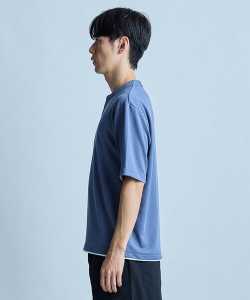 MEN'S BIGI / メンズビギ Tシャツ | ミニワッフルキーネックレイヤードTシャツ | 詳細22