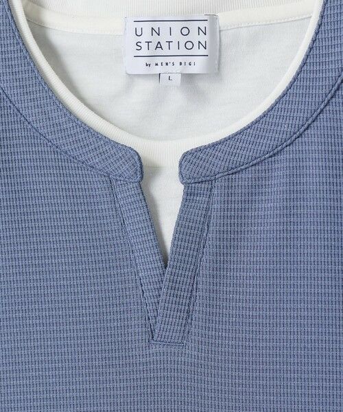 MEN'S BIGI / メンズビギ Tシャツ | ミニワッフルキーネックレイヤードTシャツ | 詳細24