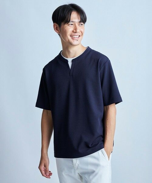 MEN'S BIGI / メンズビギ Tシャツ | ミニワッフルキーネックレイヤードTシャツ | 詳細25