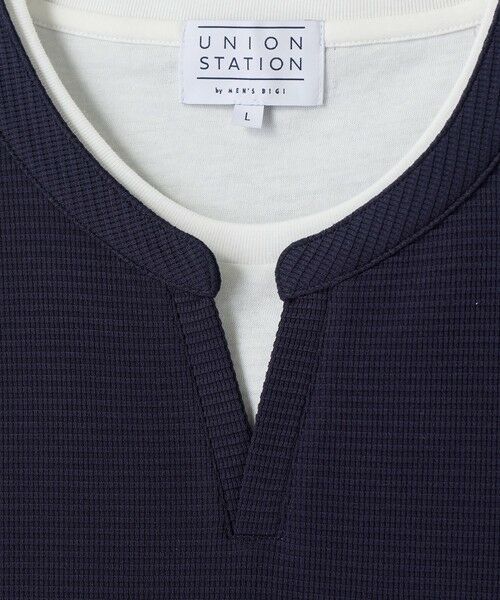 MEN'S BIGI / メンズビギ Tシャツ | ミニワッフルキーネックレイヤードTシャツ | 詳細30