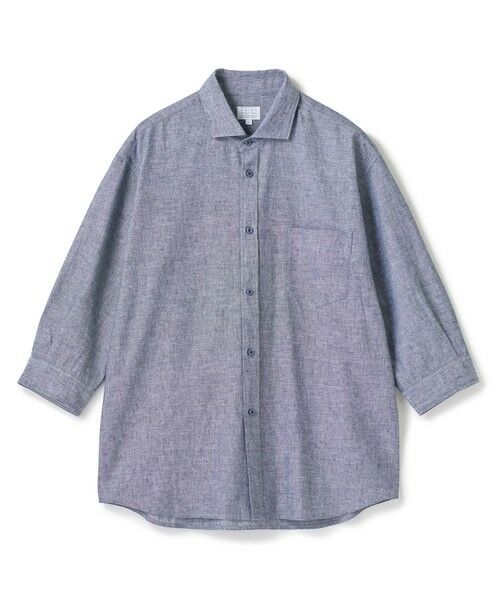 MEN'S BIGI / メンズビギ シャツ・ブラウス | 【COOLMAX】フレンチリネン7分袖シャツ＜マシンウォッシャブル・通気性＞（ブルー）