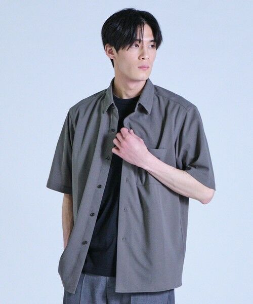MEN'S BIGI / メンズビギ シャツ・ブラウス | ライトアムンゼンジャージハーフスリーブシャツ<ストレッチ・ハンドウォッシャブル> | 詳細1