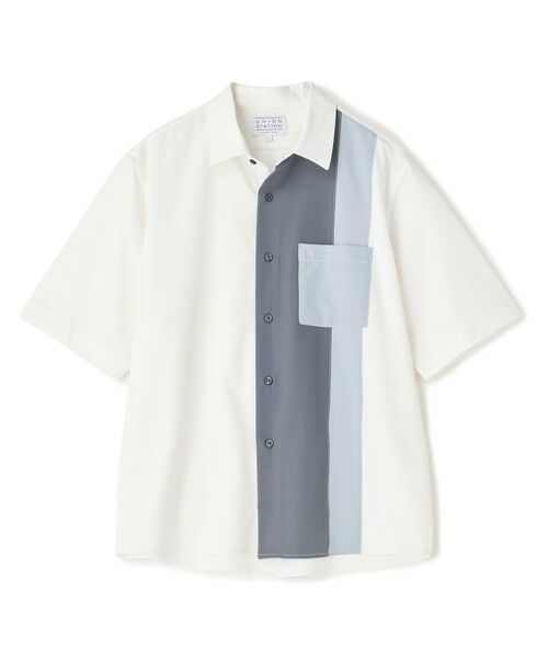 MEN'S BIGI / メンズビギ シャツ・ブラウス | マルチカラーコンビハーフスリーブシャツ＜ストレッチ・ハンドウォッシャブル＞（ホワイト系）