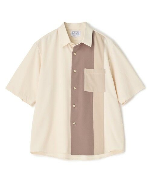 MEN'S BIGI / メンズビギ シャツ・ブラウス | マルチカラーコンビハーフスリーブシャツ＜ストレッチ・ハンドウォッシャブル＞（ベージュ系）