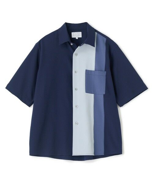 MEN'S BIGI / メンズビギ シャツ・ブラウス | マルチカラーコンビハーフスリーブシャツ＜ストレッチ・ハンドウォッシャブル＞（ネイビー系）