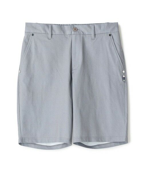 MEN'S BIGI / メンズビギ ショート・ハーフ・半端丈パンツ | ドットメッシュプリントハーフパンツ＜ストレッチ・軽量・ハンドウォッシャブル・通気性＞（ライトグレー）