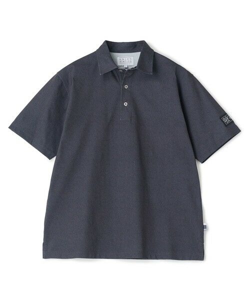 MEN'S BIGI / メンズビギ ポロシャツ | ドットメッシュプリントポロシャツ＜ストレッチ・軽量・ハンドウォッシャブル・通気性＞（ブラック）