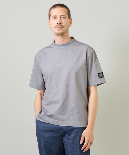 MEN'S BIGI / メンズビギ Tシャツ | ドットメッシュプリントモックネックTシャツ＜ストレッチ・軽量・ハンドウォッシャブル・通気性＞ | 詳細1