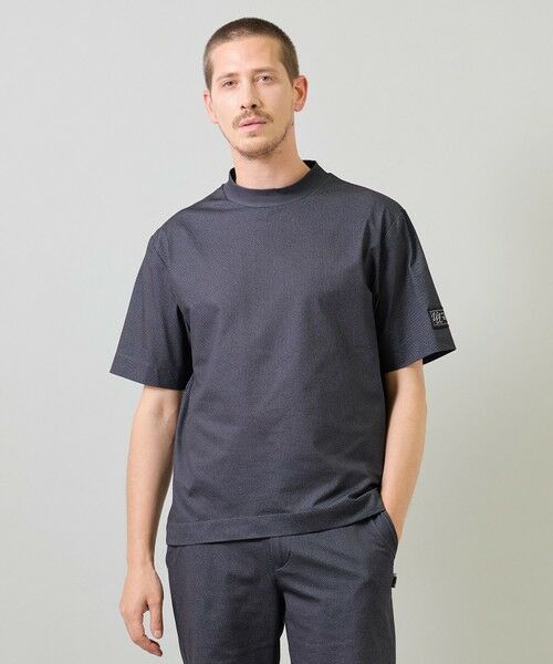 MEN'S BIGI / メンズビギ Tシャツ | ドットメッシュプリントモックネックTシャツ＜ストレッチ・軽量・ハンドウォッシャブル・通気性＞ | 詳細3