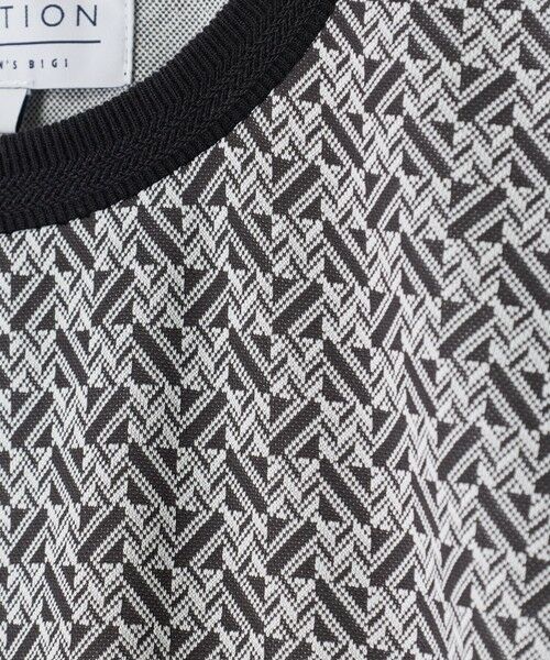MEN'S BIGI / メンズビギ Tシャツ | ジオメトリックジャガードTシャツ＜ストレッチ・マシンウォッシャブル＞ | 詳細1