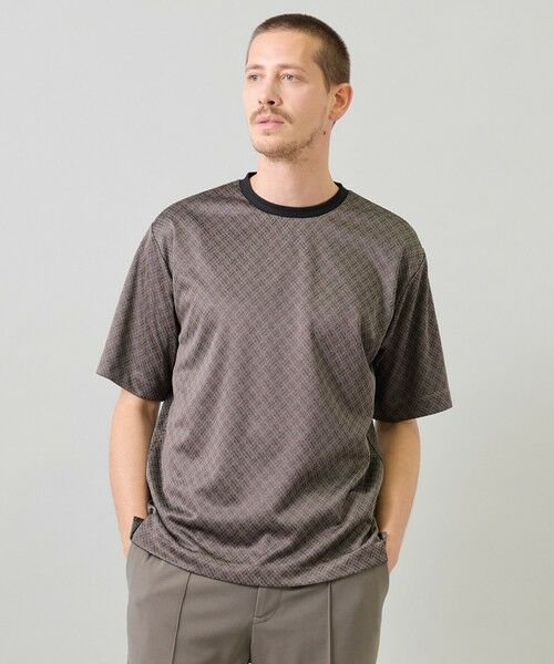 MEN'S BIGI / メンズビギ Tシャツ | ジオメトリックジャガードTシャツ＜ストレッチ・マシンウォッシャブル＞ | 詳細10
