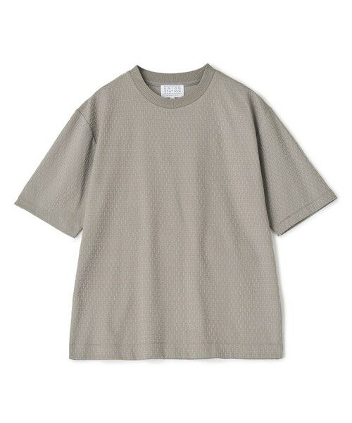 MEN'S BIGI / メンズビギ Tシャツ | マルチファンクションジャガードTシャツ<ストレッチ・速乾・イージーケア・ハンドウォッシャブル・UVカット・抗菌・防臭>(グレー)