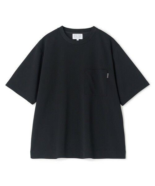 MEN'S BIGI / メンズビギ Tシャツ | 梨地ポンチポケットTシャツ＜ストレッチ・マシンウォッシャブル＞（ブラック）