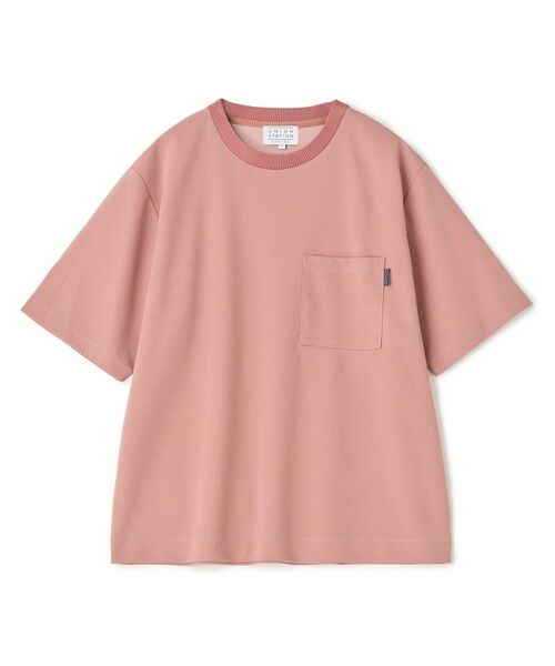 MEN'S BIGI / メンズビギ Tシャツ | 梨地ポンチポケットTシャツ＜ストレッチ・マシンウォッシャブル＞（ピンク）