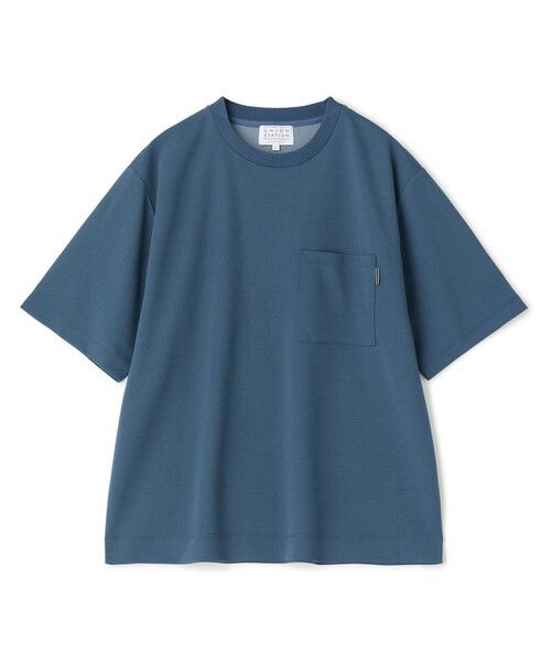 MEN'S BIGI / メンズビギ Tシャツ | 梨地ポンチポケットTシャツ＜ストレッチ・マシンウォッシャブル＞（ブルー）