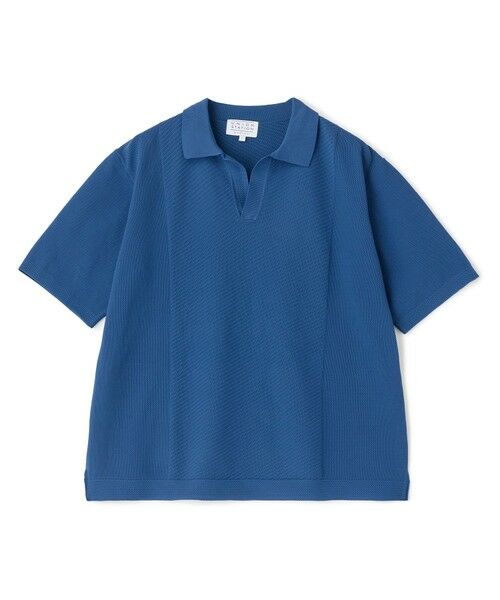 MEN'S BIGI / メンズビギ ポロシャツ | ポリエステルニットポロシャツ（ブルー）
